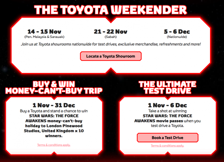 UMW Toyota Motor’s year end <em>Star Wars</em> deals; stand a chance to win a trip to London Pinewood Studios, UK 401364
