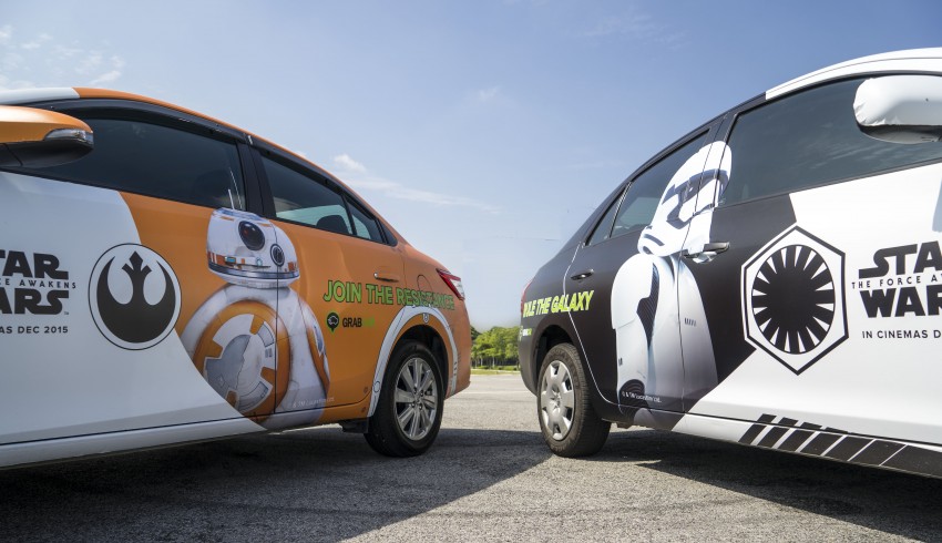 GrabCar <em>Star Wars</em>-themed vehicles giving free rides – <em>The Force Awakens</em> tickets, merchandise up for grabs 422011
