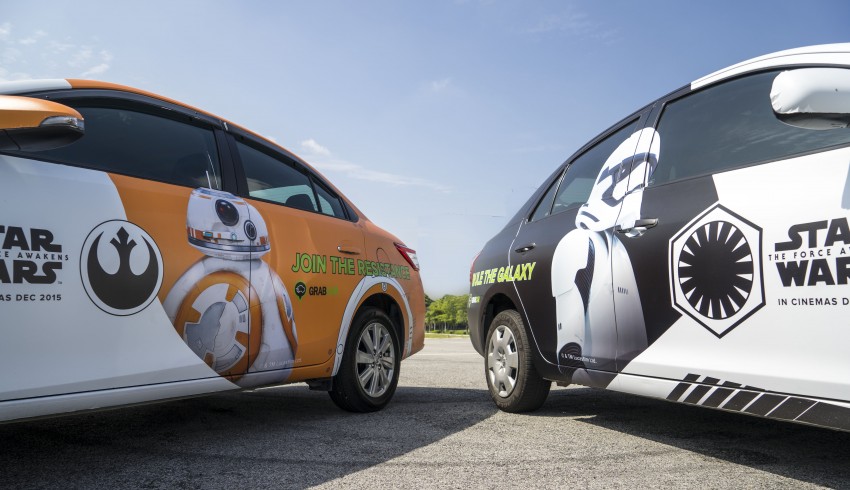 GrabCar <em>Star Wars</em>-themed vehicles giving free rides – <em>The Force Awakens</em> tickets, merchandise up for grabs 422011