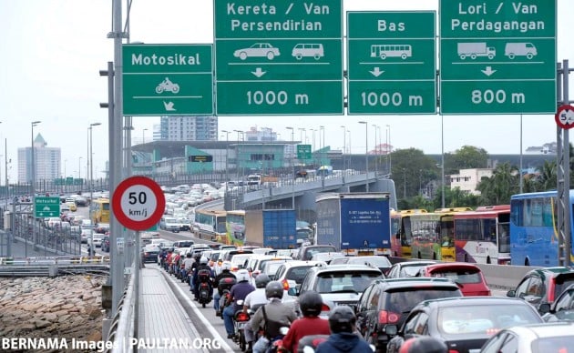 Malaysia-Singapore: No toll imposed on all vehicles at Johor Causeway, Second Link for a week from April 1