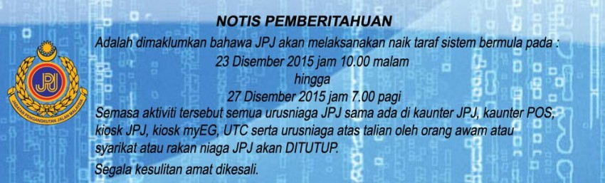JPJ to shut down all services from December 23 to 27 421067