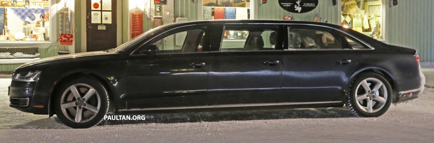 Audi A8 stretched limousine with six doors sighted 434952