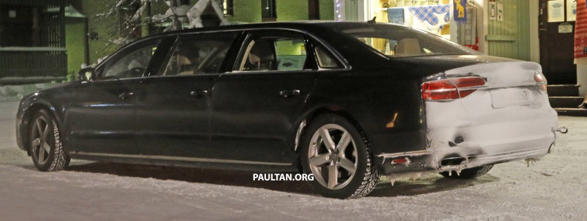 Audi A8 stretched limousine with six doors sighted 434950