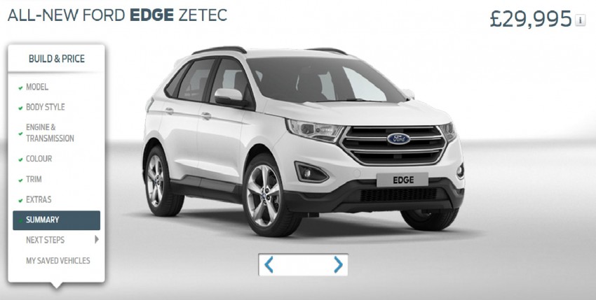 Ford Edge now in UK, first RHD market for the SUV 426027