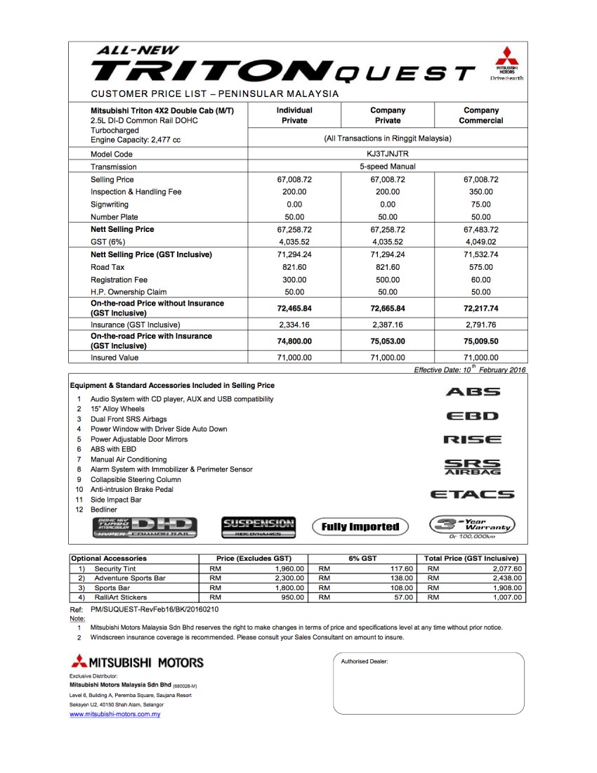 Mitsubishi Malaysia increases prices by up to RM8.5k 445462