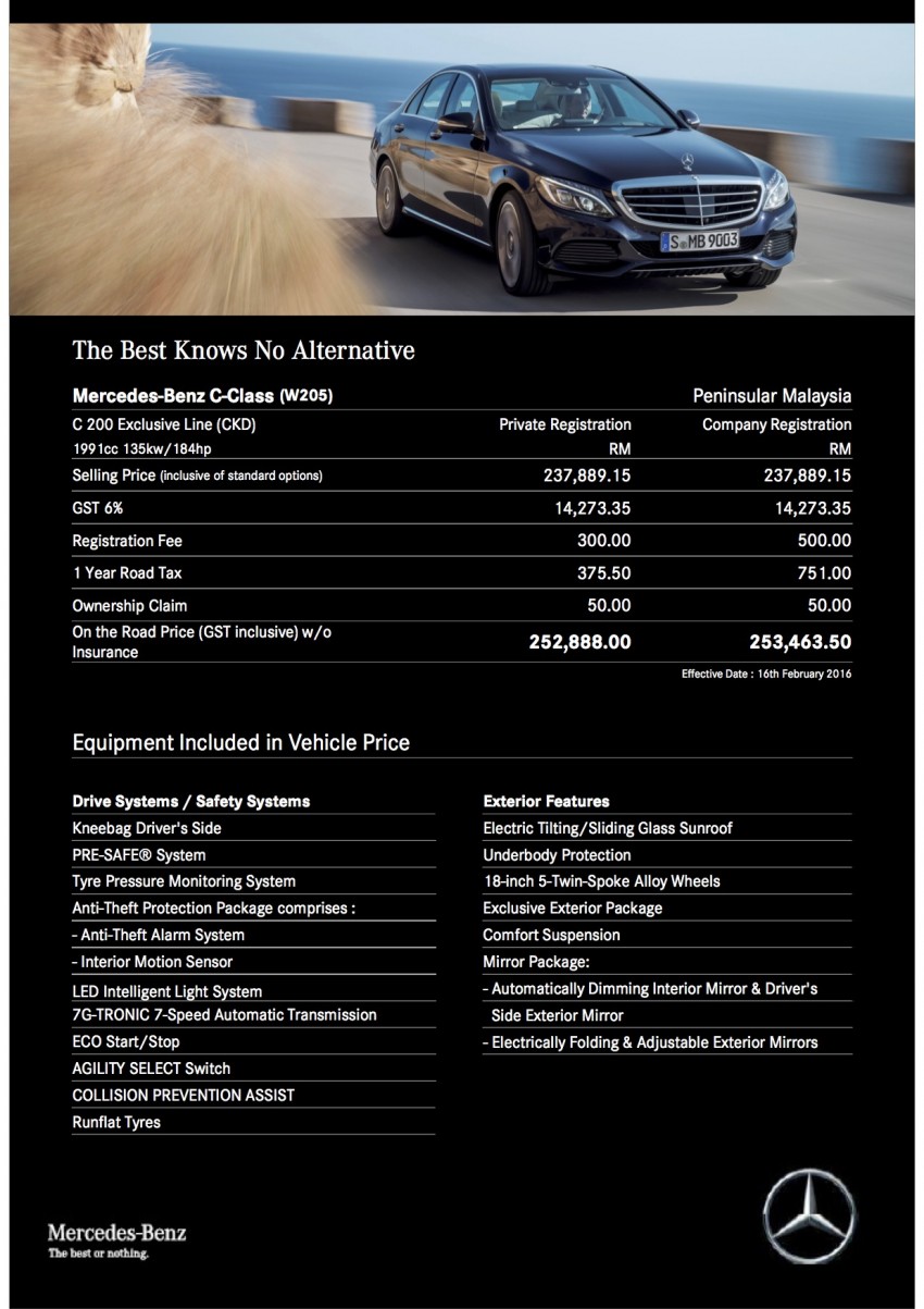 Mercedes-Benz C200 Exclusive initial details – RM253k 445914