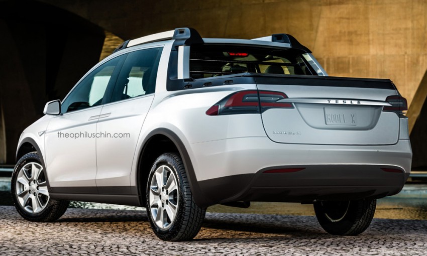 Tesla Model X imagined as an electrifying pick-up 448336