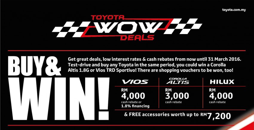 Toyota Wow Deals offer rebates and low interest rates 440921