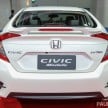 2016 Honda Civic 1.5L Turbo and 1.8L NA open for booking – six airbags confirmed for all variants