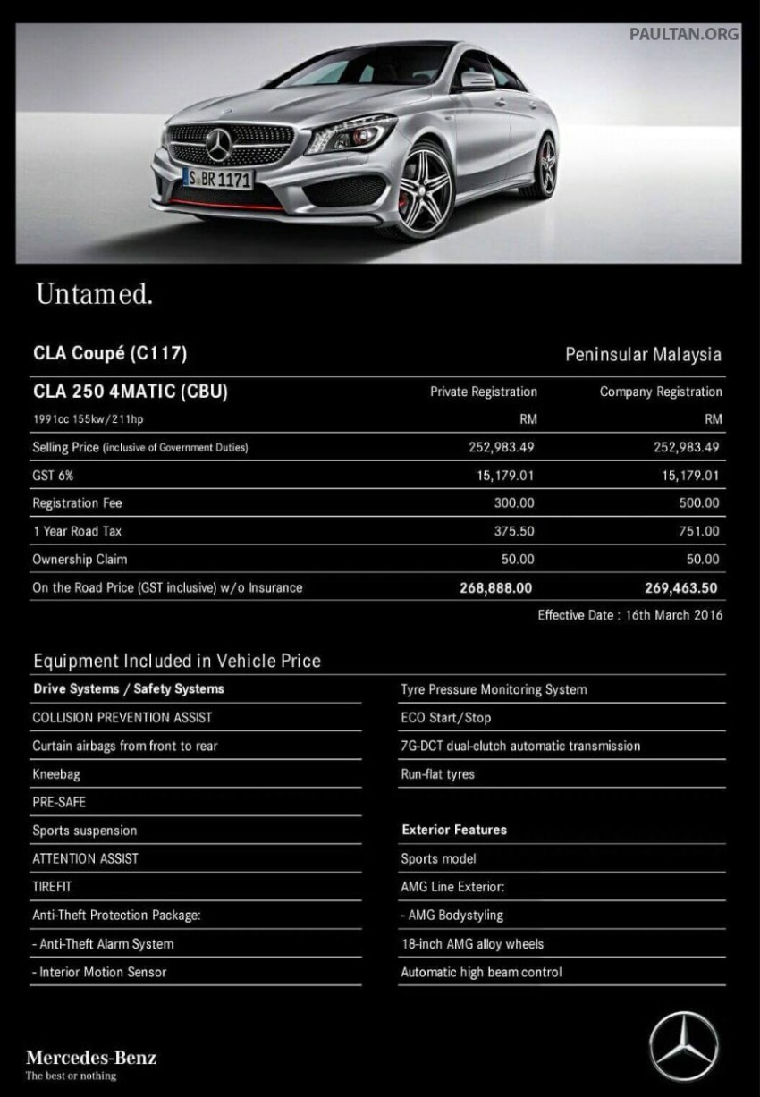 Mercedes-Benz CLA250 Sport 4Matic in M’sia, RM269k 468756