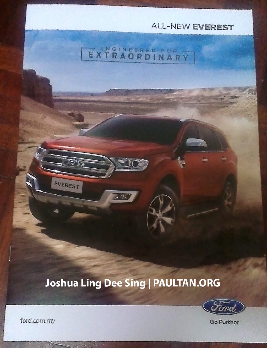 2016 Ford Everest Malaysian brochure reveals two variants – 2.2L Trend 4×2 and 3.2L Titanium 4×4 478941