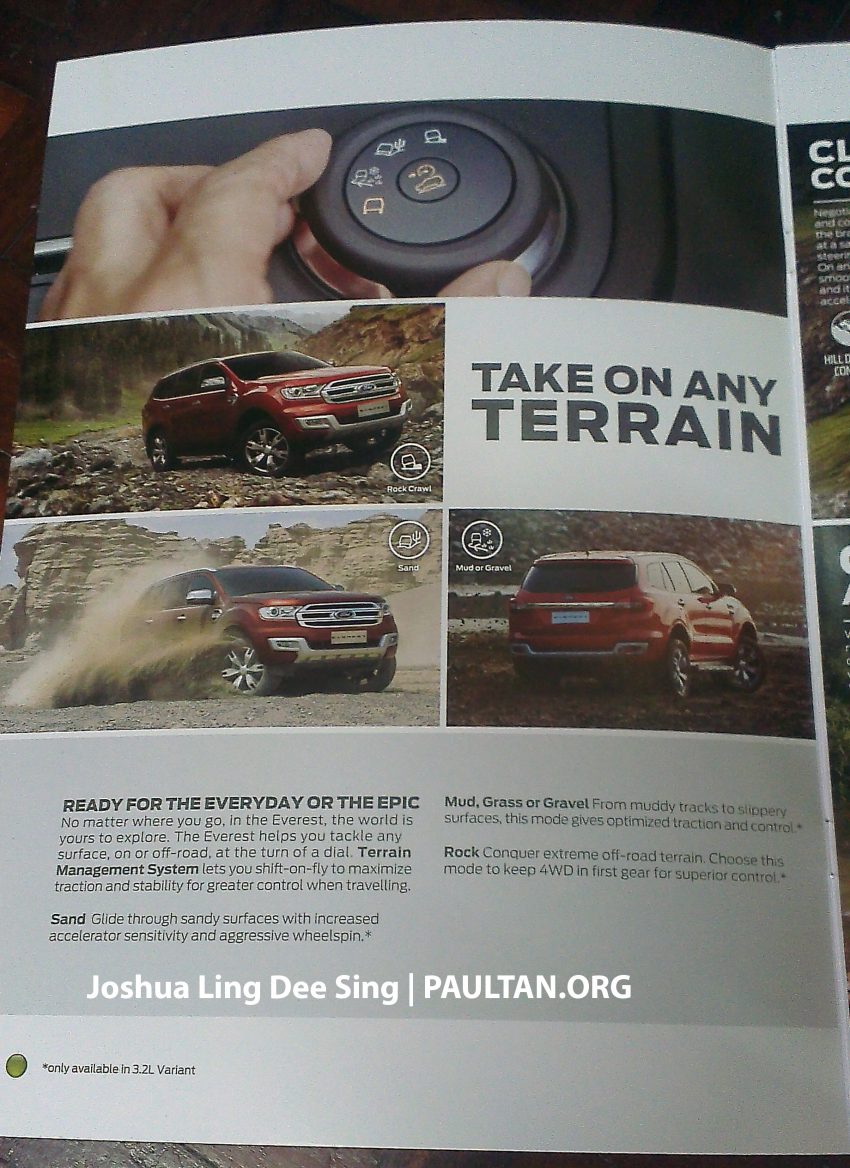 2016 Ford Everest Malaysian brochure reveals two variants – 2.2L Trend 4×2 and 3.2L Titanium 4×4 478942