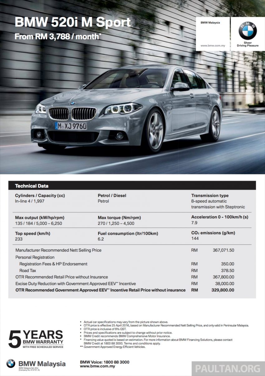 BMW 5 Series, X3 and 3 Series Gran Turismo get EEV status incentives – prices up to RM39,000 lower 483512