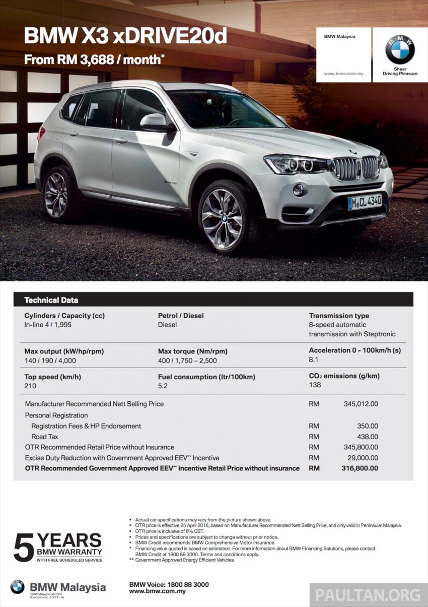 BMW 3 Series Gran Turismo, BMW X3 dan BMW 5 Series diumumkan menerima insentif status EEV – harga turun antara RM15k hingga RM39k 483890