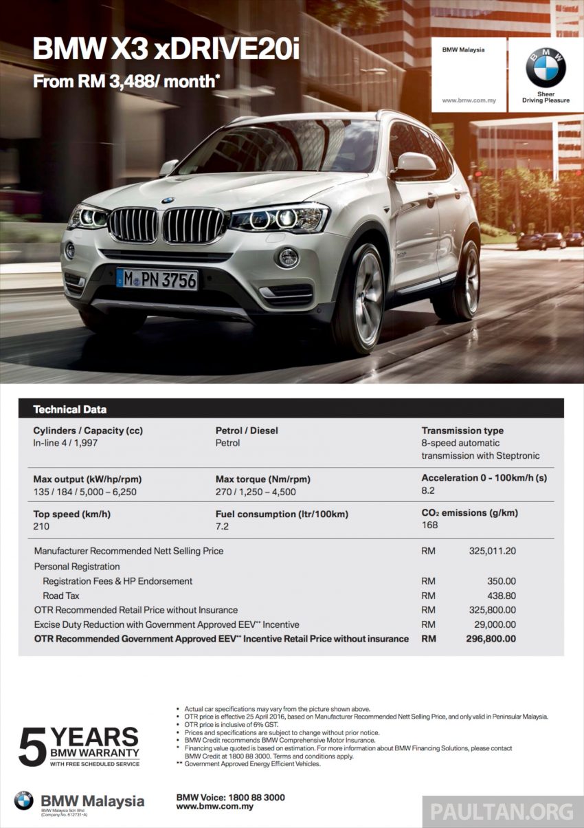 BMW 3 Series Gran Turismo, BMW X3 dan BMW 5 Series diumumkan menerima insentif status EEV – harga turun antara RM15k hingga RM39k 483892