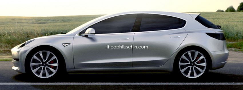 Tesla Model 3 rendered as a sporty electric hatchback 474030