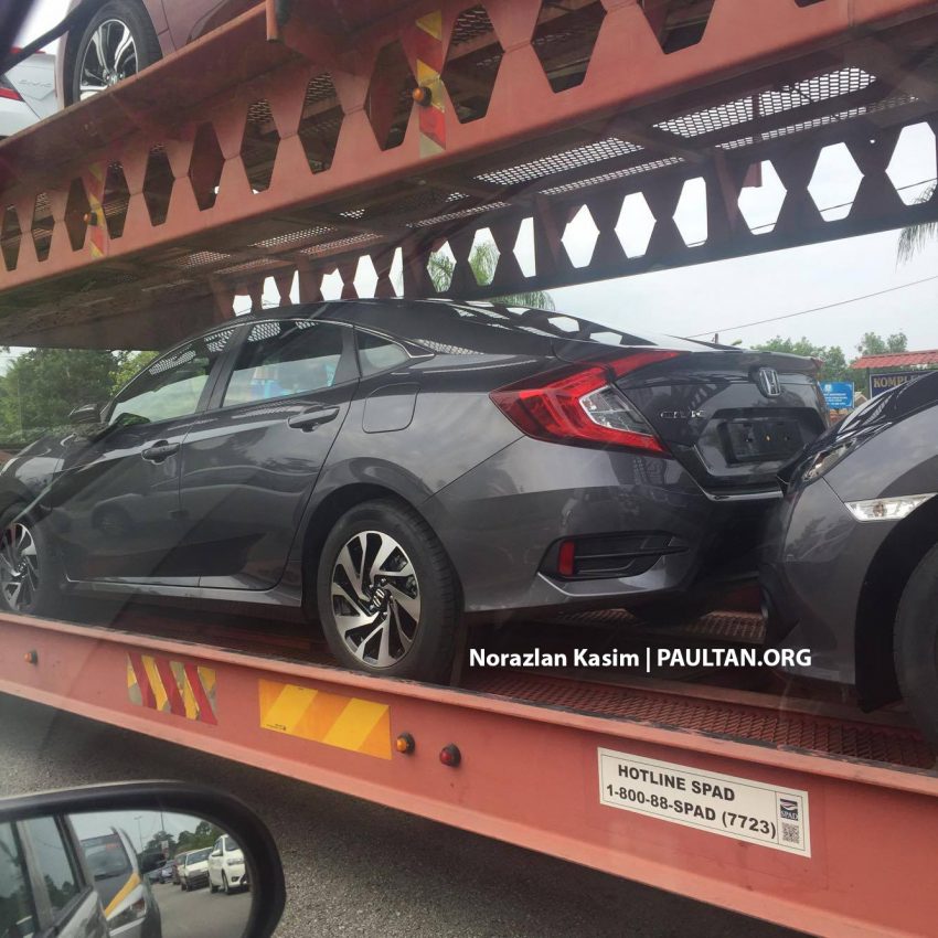 SPYSHOTS: Honda Civic 2016 dikesan di atas trailer di M’sia, dilancarkan 9 Jun, di bilik pameran mulai 11 Jun 503686
