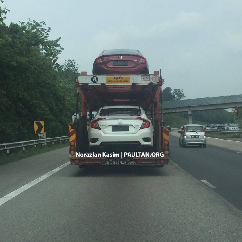 SPYSHOTS: 2016 Honda Civic spotted on trailers in Malaysia; launches on June 9, in dealerships June 11 503614