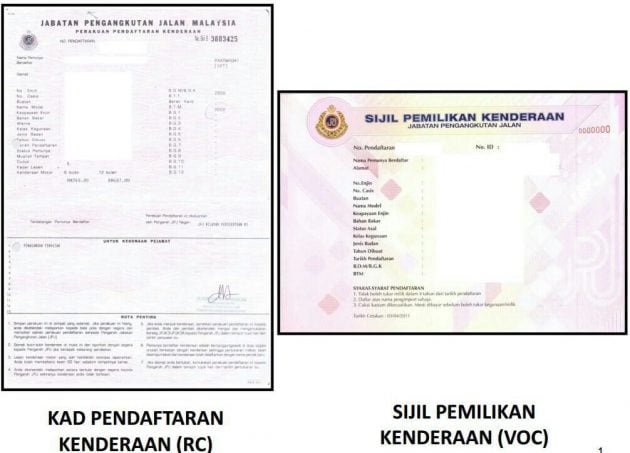 car registration certificate