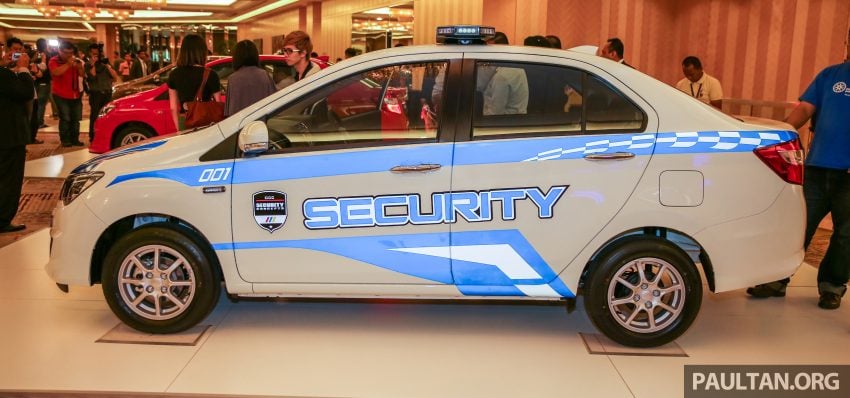 Perodua Bezza security patrol car displayed at launch 523302