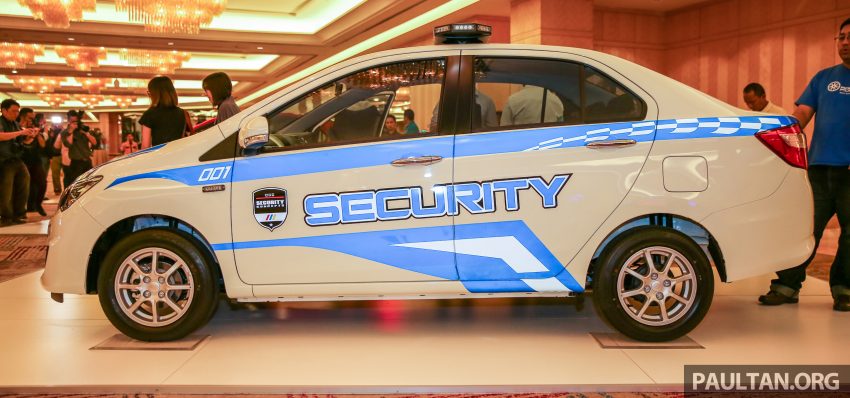 Perodua Bezza security patrol car displayed at launch 523306