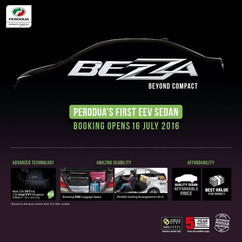 Perodua umum tempahan untuk Bezza dibuka 518906