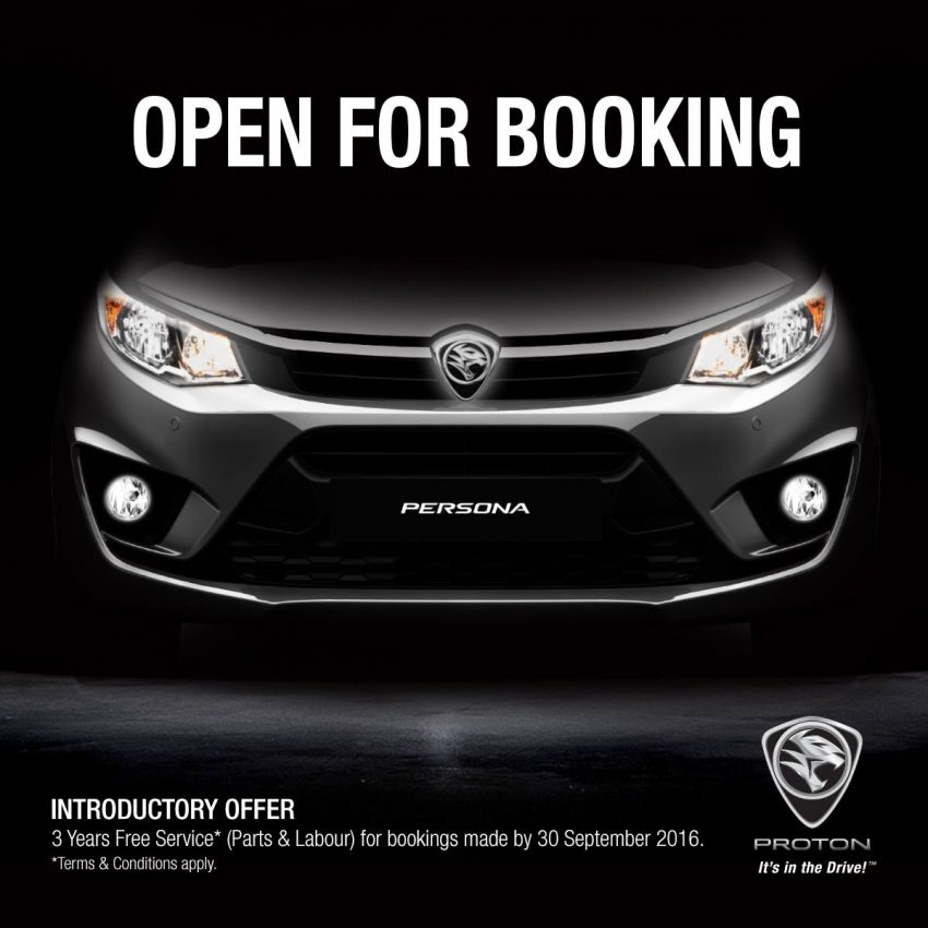 2016 Proton Persona now open for booking – three-year free service package offered until September 30 534439