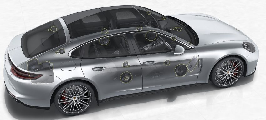 Porsche details its Burmester sound system for the new Panamera – eight amps, 1,455 watts, 21 speakers 532221