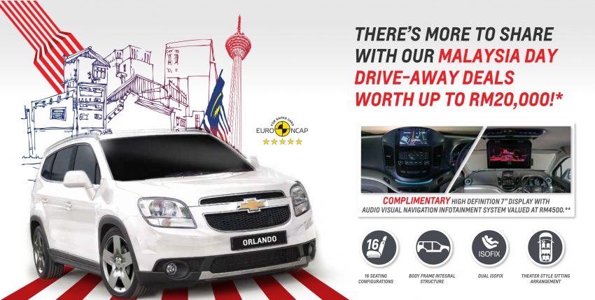 Promosi Merdeka Chevrolet – rebat sehingga RM20,000; aksesori percuma untuk Cruze, Orlando 534907