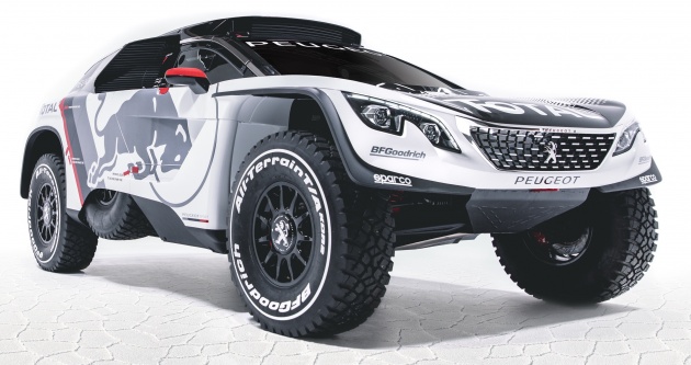 The new Peugeot 3008 DKR during a studio photoshoot at Paris, France on August 7, 2016.