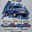 AD: Ford Big Deal promo – cash rebates up to RM15k!