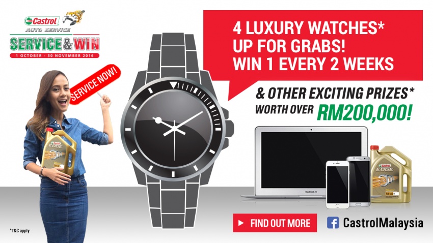 AD: Service your car at Castrol Auto Service and win great prizes, plus luxury watches worth over RM27k 573650