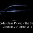 Mercedes-Benz pick-up concept teased, debuts Oct 25