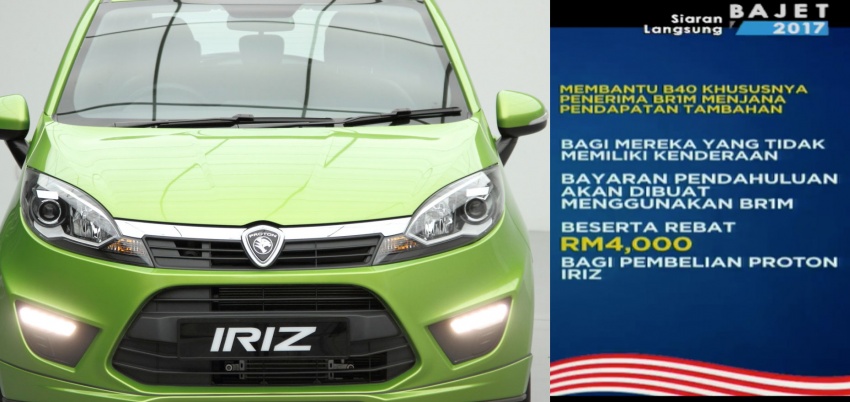 Budget 2017: Gov’t encouraging BR1M recipients to become Uber and Grab drivers – RM4k rebate for Iriz 567208
