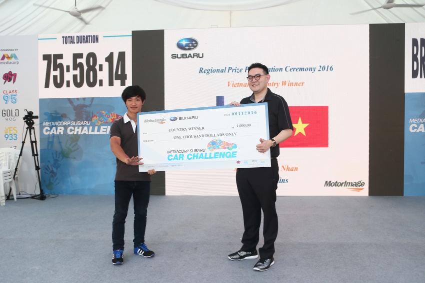 Singaporean wins MediaCorp Subaru Car Challenge 2016 after clocking in 75 hours and 58 minutes 575814