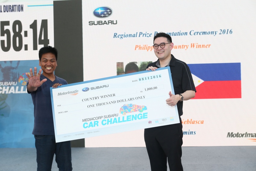 Singaporean wins MediaCorp Subaru Car Challenge 2016 after clocking in 75 hours and 58 minutes 575817