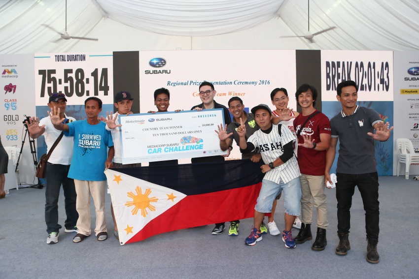 Singaporean wins MediaCorp Subaru Car Challenge 2016 after clocking in 75 hours and 58 minutes 575818