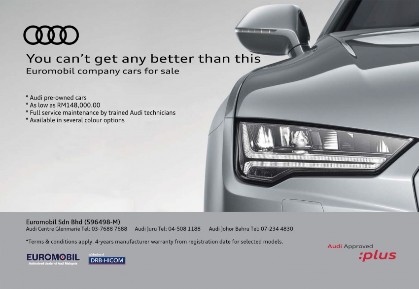 AD: Audi Approved <em>:plus</em> promotion at Euromobil this weekend – own an Audi from as low as RM148,000! 578258