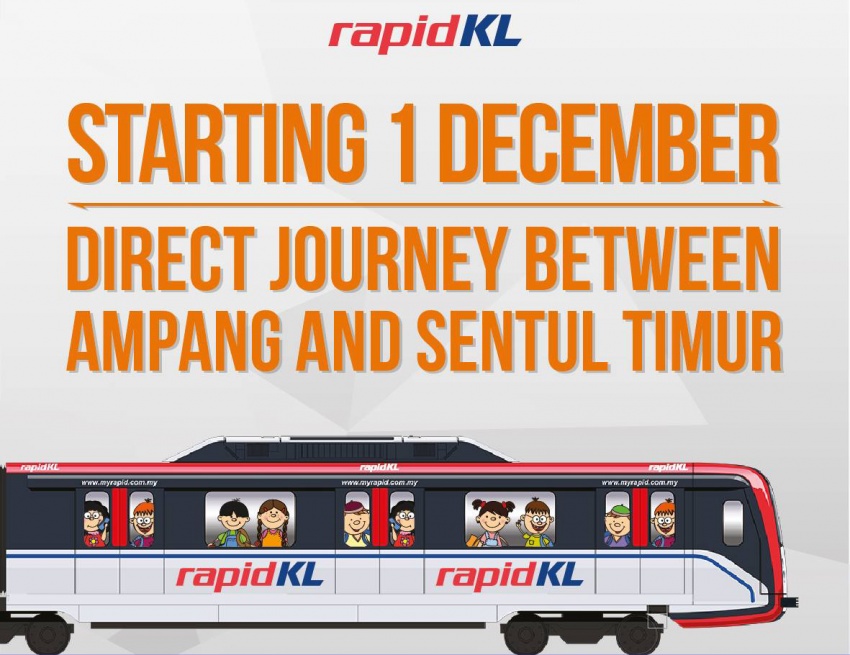 Direct travel from Ampang to Sentul Timur LRT station, without Chan Sow Lin switch, from December 1, 2016 586436
