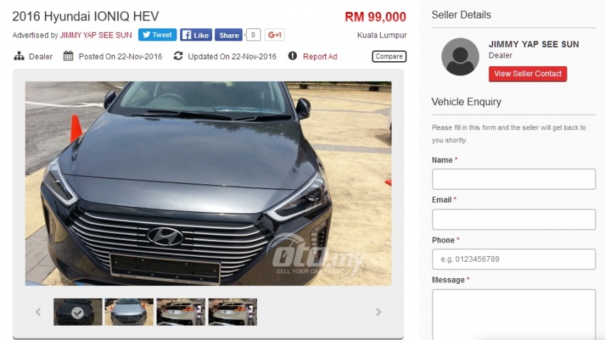 Hyundai Ioniq hybrid on <em>oto.my</em> – under RM100k? 583380