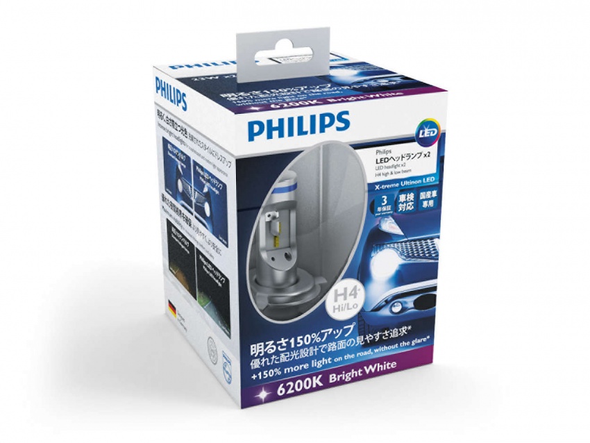 Philips X-treme Ultinon LED H4 available in Malaysia – direct replacement for halogen headlight bulbs 597061