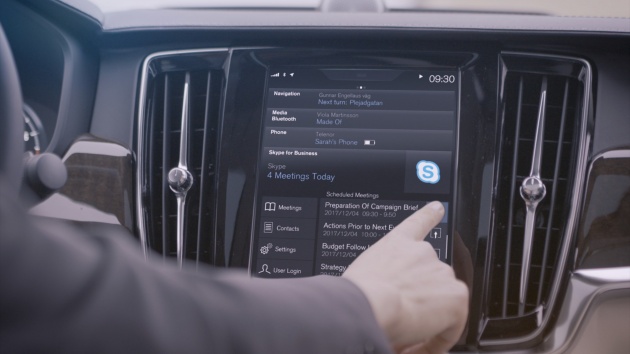 Volvo akan masukkan aplikasi Skype for Business pada kenderaan 90 Series untuk bantu pemandu