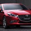 Mazda 3 2017 facelift dilancarkan di Thailand – hatch dan sedan hadir dengan 4 varian, dari RM107k