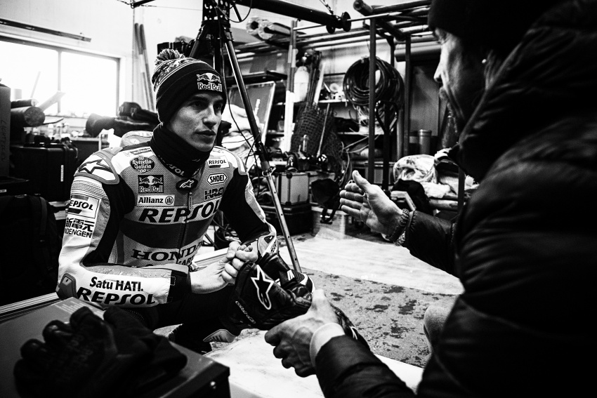 Marc Marquez races MotoGP machine on snow and ice 607424