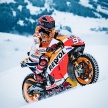 Marc Marquez races MotoGP machine on snow and ice