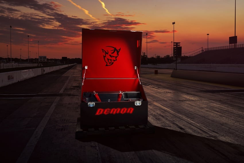 Dodge Challenger SRT Demon shows off its custom crate, Metallica lyrics, Air Grabber in latest teasers 613838