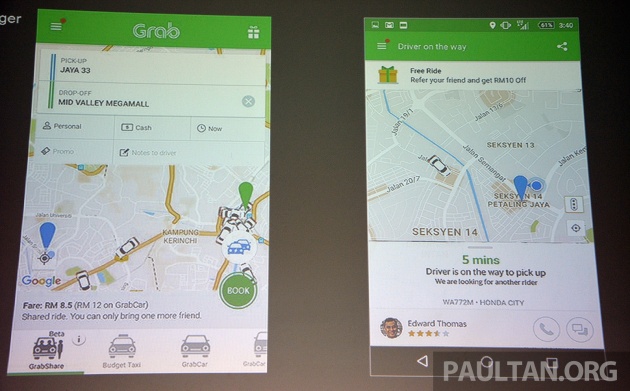 GrabShare launched in Malaysia – on-demand carpooling, max four to a car, 30% lower fares