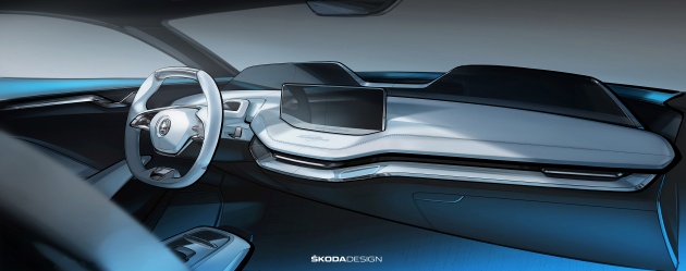 Skoda Vision E concept – interior sketches revealed