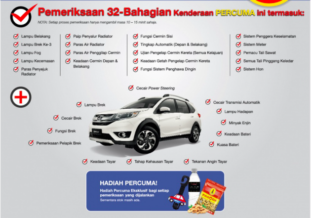 Honda M’sia tawar pemeriksaan percuma untuk semua jenis kereta, termasuk dari jenama lain di Borneo