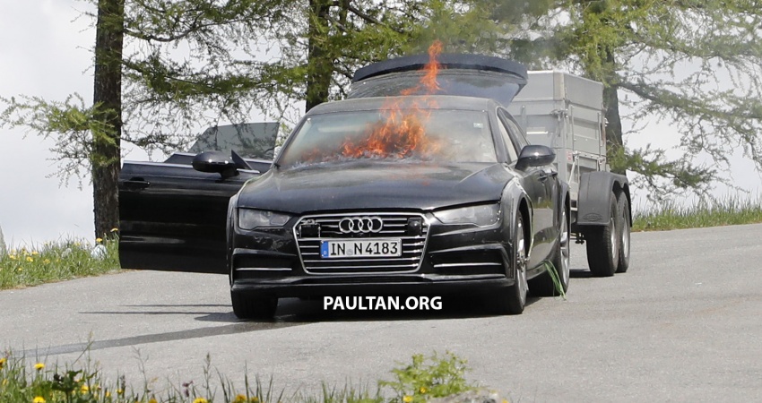 SPIED: 2019 Audi A7 test mule goes up in flames 668780